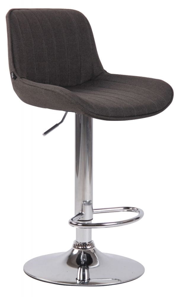 BHM Germany Barová stolička Lentini, textil, chróm / tmavo šedá